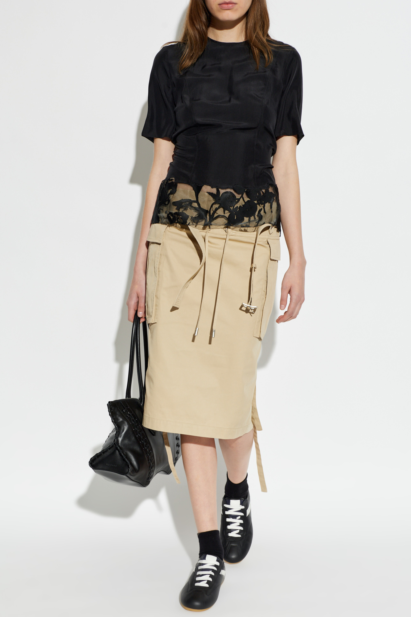 Black Asymmetrical cut T-shirt Alexander McQueen - Vitkac Northern